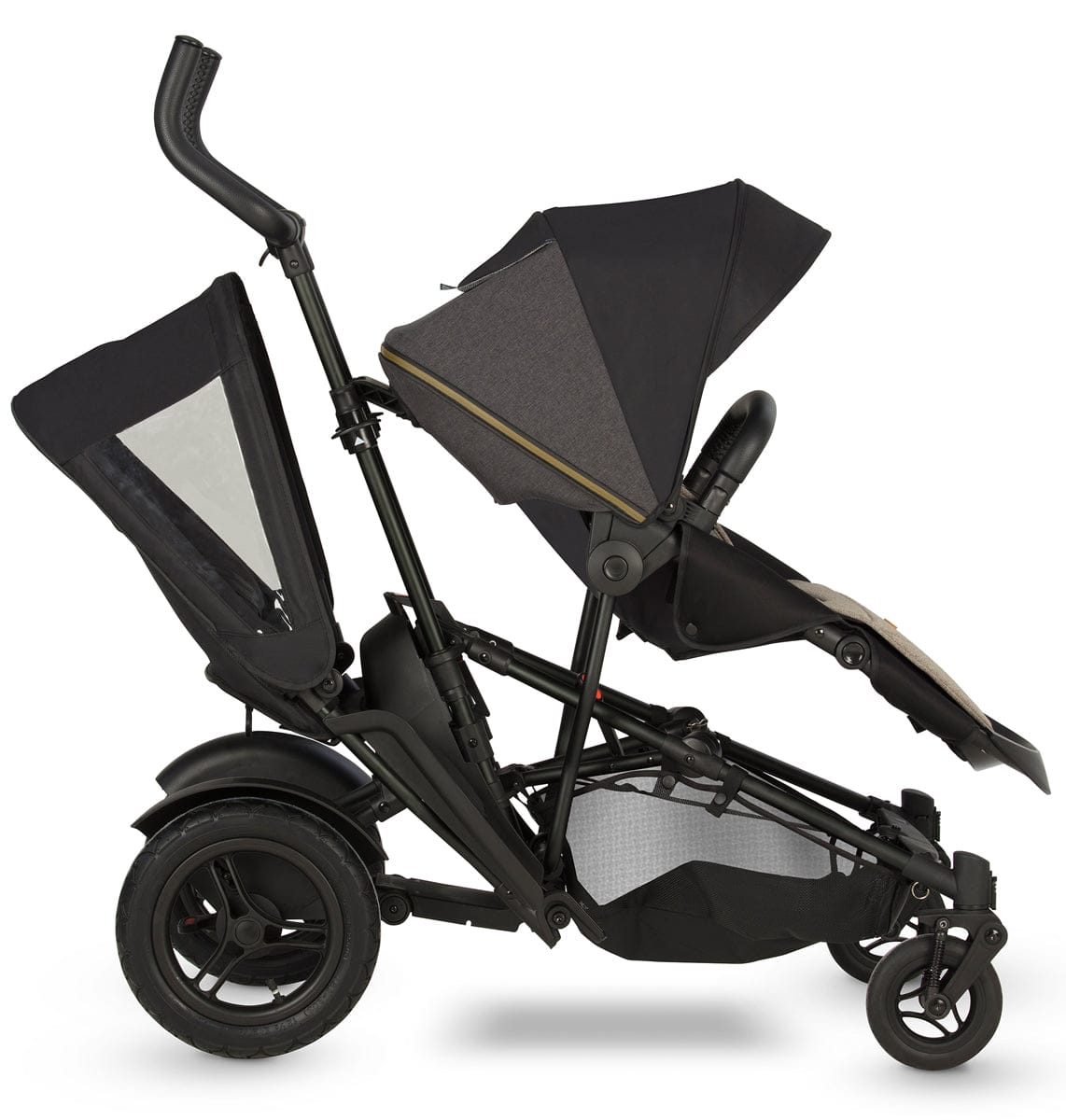 Micralite TwoFold Double Stroller + Bassinet - Carbon - ML211-CBUS