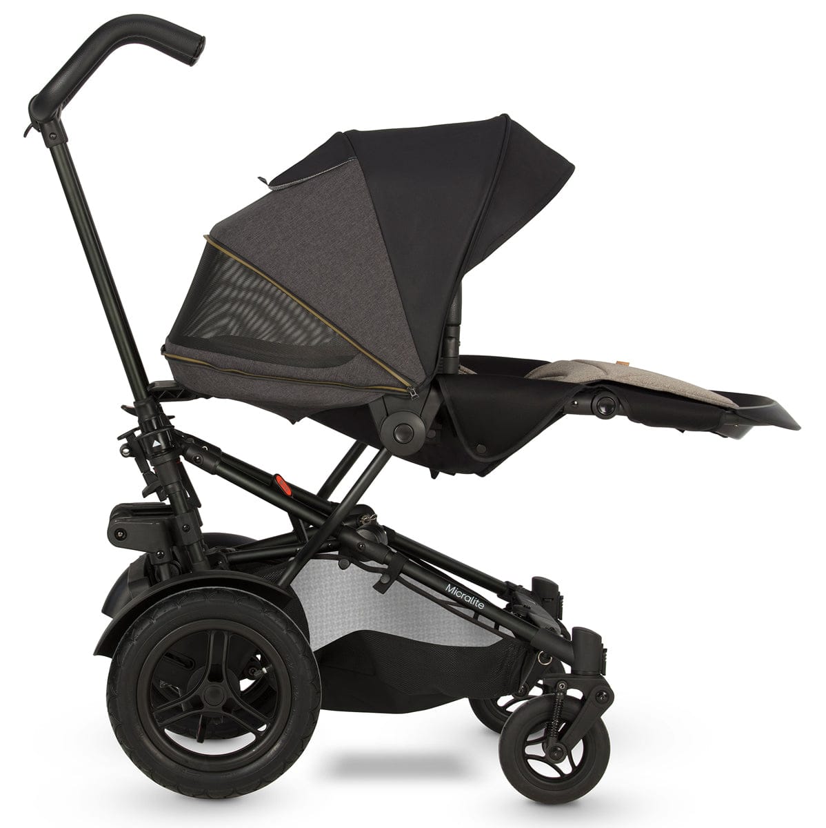Micralite TwoFold Double Stroller + Bassinet - Carbon - ML211-CBUS