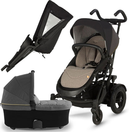 Micralite TwoFold Double Stroller + Bassinet