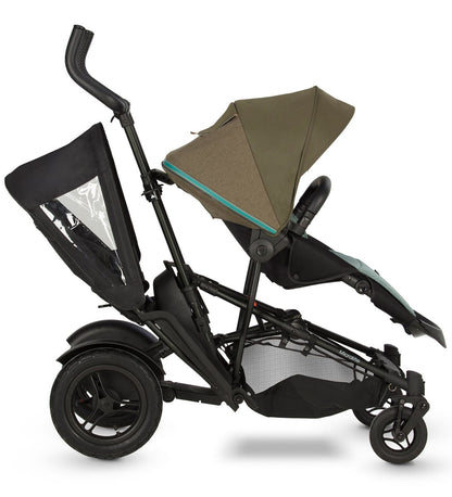 Micralite TwoFold Double Stroller + Bassinet - Evergreen - ML211-EGUS
