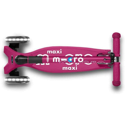 Micro Kickboard Maxi Deluxe Foldable LED Scooter - Berry Red - MMD095