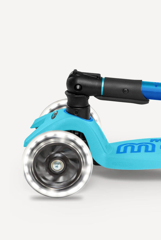 Micro Kickboard Maxi Deluxe Foldable LED Scooter - Bright Blue - MMD092