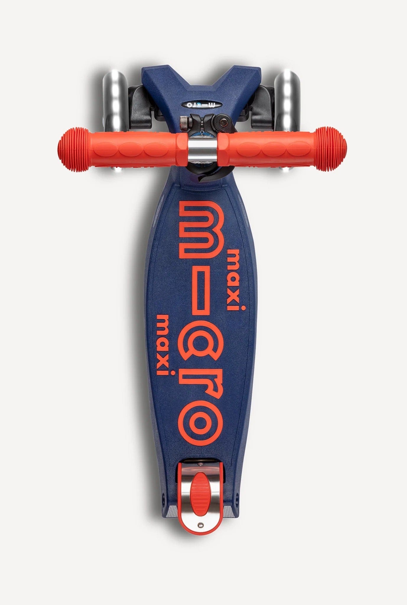 Micro Kickboard Maxi Deluxe Foldable LED Scooter - Navy Blue / Red