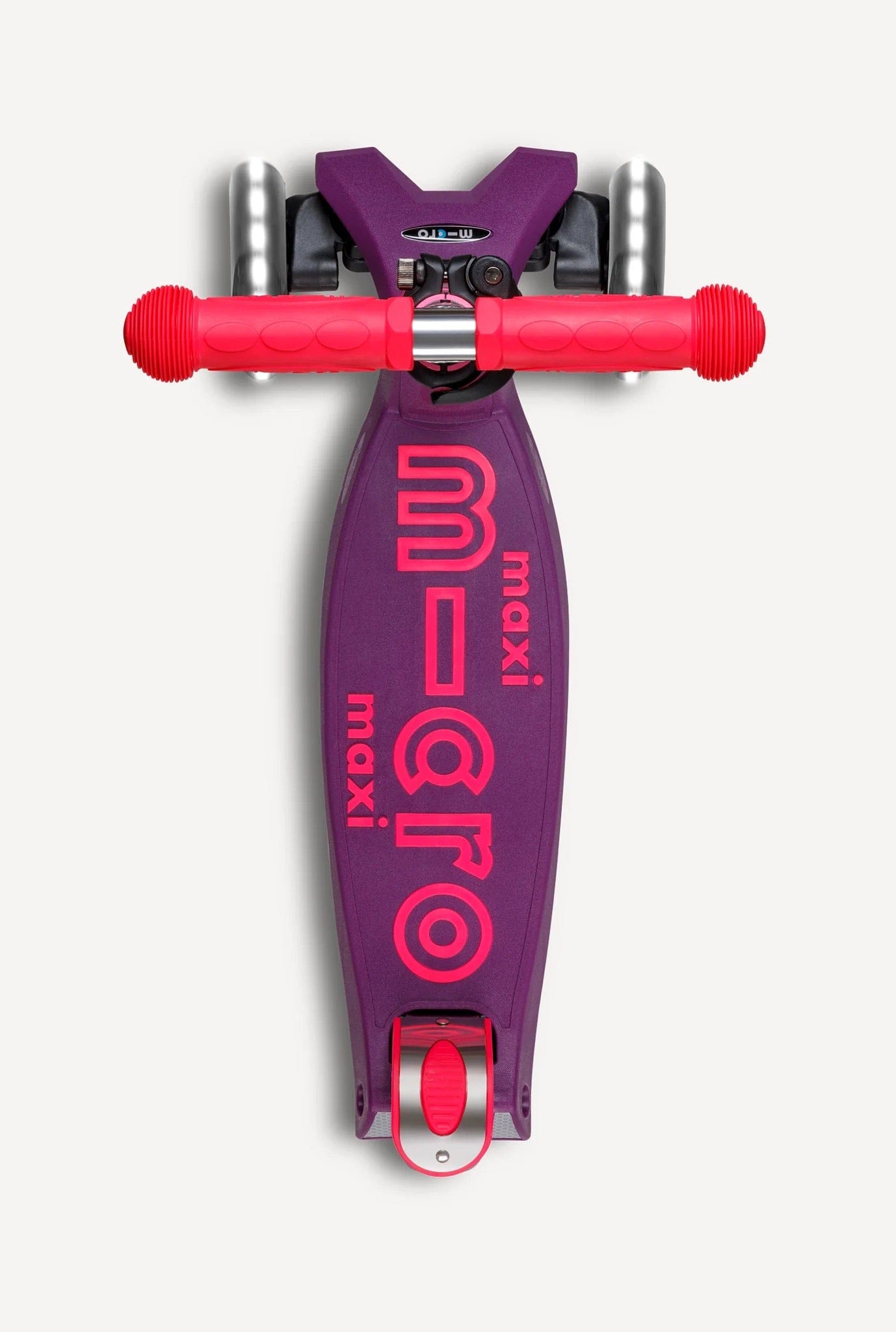 Micro Kickboard Maxi Deluxe Foldable LED Scooter - Neon Ultra Pink - MMD228