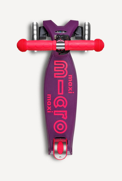 Micro Kickboard Maxi Deluxe Foldable LED Scooter - Neon Ultra Pink - MMD228
