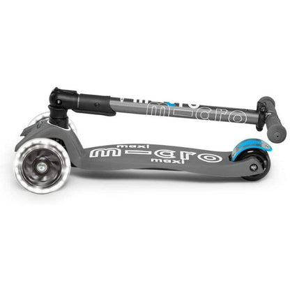 Micro Kickboard Maxi Deluxe Foldable LED Scooter - Volcano Grey - MMD094