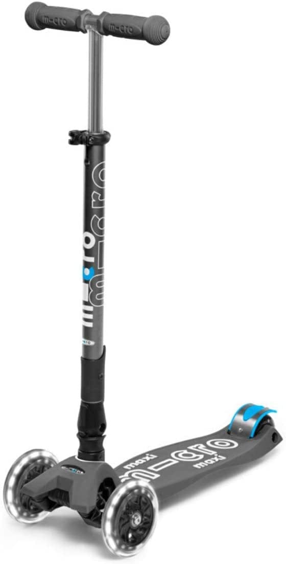 Micro Kickboard Maxi Deluxe Foldable LED Scooter - Volcano Grey - MMD094