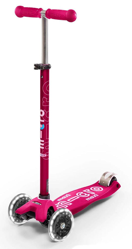 Micro Kickboard Maxi Deluxe LED Scooter (5-12 Years) - Pink - MMD077