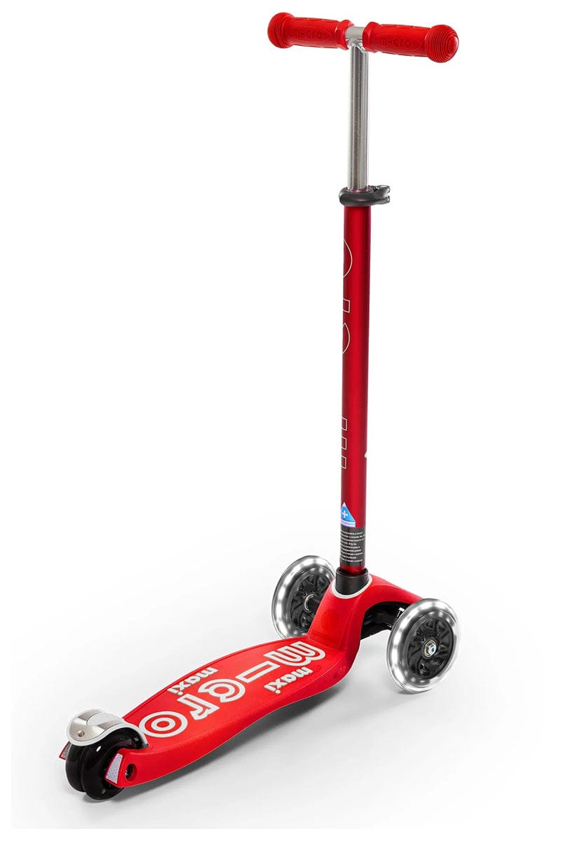 Micro Kickboard Maxi Deluxe LED Scooter (5-12 years) - Red - MMD068