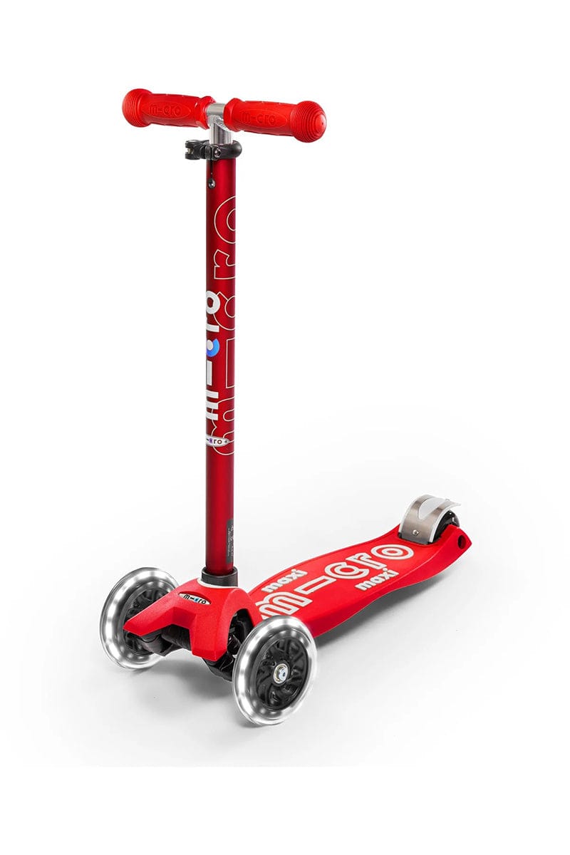 Micro Kickboard Maxi Deluxe LED Scooter (5-12 years) - Red - MMD068