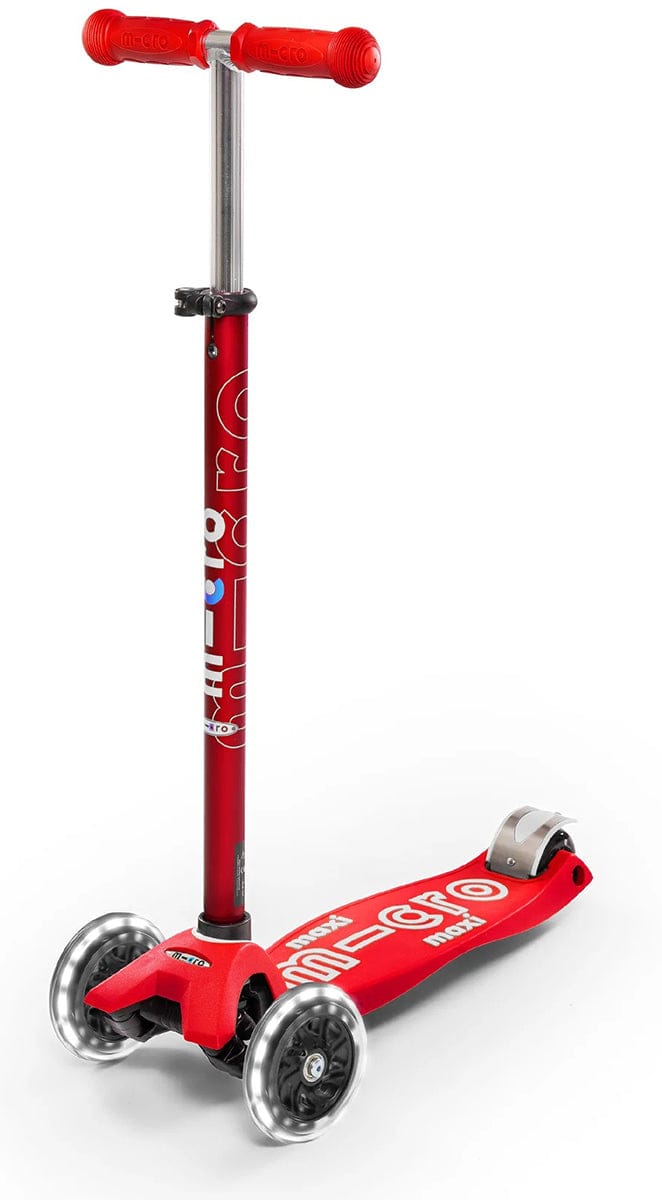 Micro Kickboard Maxi Deluxe LED Scooter (5-12 years) - Red - MMD068