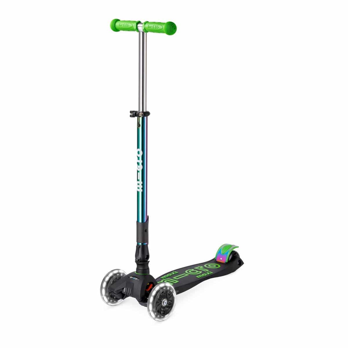 Micro Kickboard Maxi Foldable LED Scooter - Neochrome Green