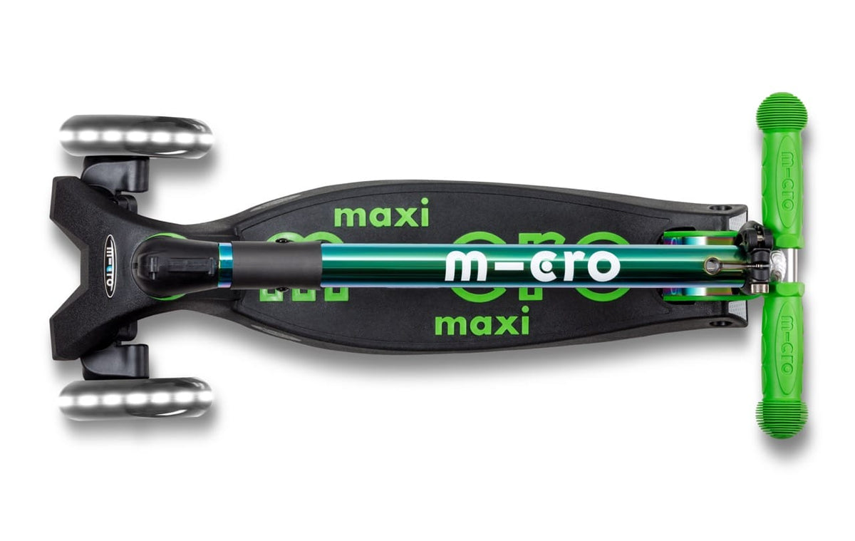 Micro Kickboard Maxi Foldable LED Scooter - Neochrome Green