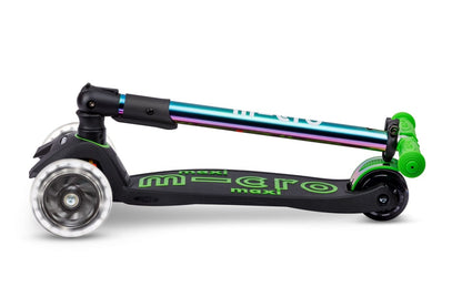 Micro Kickboard Maxi Foldable LED Scooter - Neochrome Green