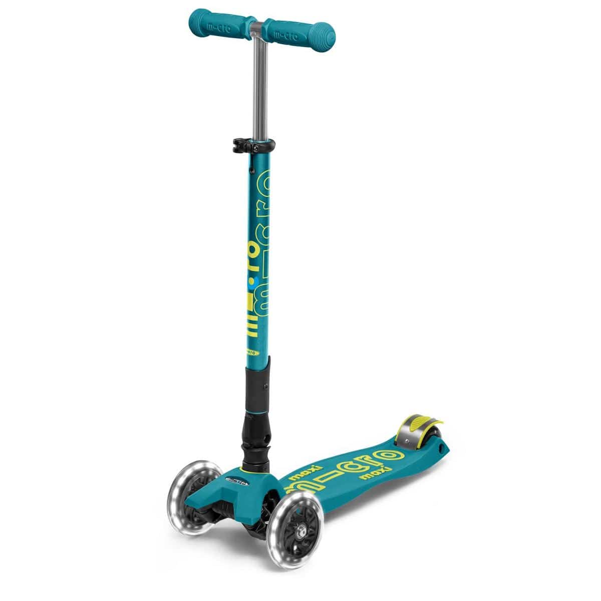 Micro Kickboard Micro Maxi Foldable LED Scooter - Petrol Green - MMD097