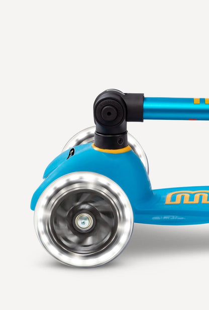 Micro Kickboard Micro Mini Deluxe Foldable LED Scooter - Ocean Blue - MMD200
