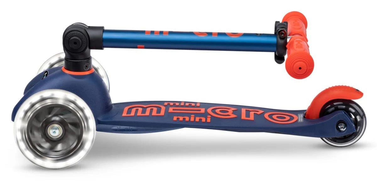 Micro Kickboard Micro Mini Foldable LED Scooter (2-5 Years) - Navy Blue - MMD196