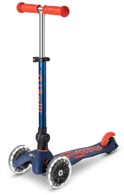 Micro Kickboard Micro Mini Foldable LED Scooter (2-5 Years) - Navy Blue - MMD196