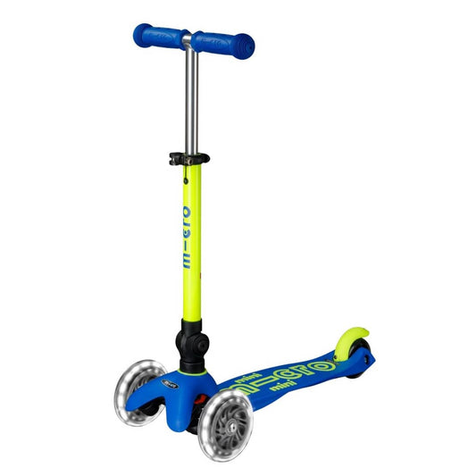 Micro Kickboard Micro Mini Foldable LED Scooter (2-5 Years) - Neon Canary Yellow  / Blue - MMD240