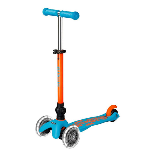 Micro Kickboard Micro Mini Foldable LED Scooter (2-5 Years) - Neon Sunset Orange / Aqua - MMD242