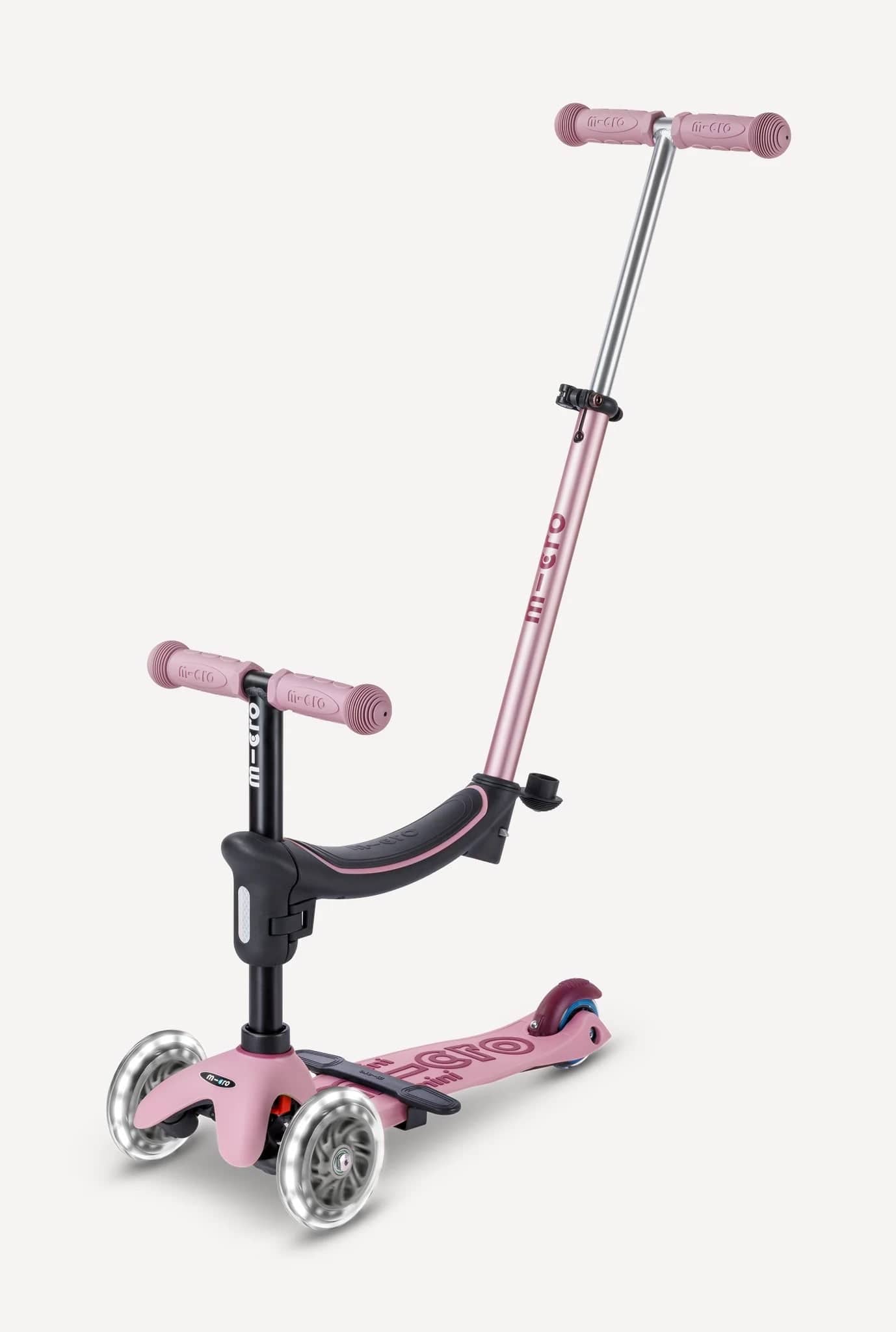 Micro Kickboard Mini Deluxe Rock & Go LED Scooter - Dusty Rose