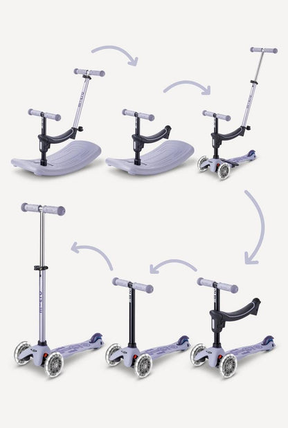 Micro Kickboard Mini Deluxe Rock & Go LED Scooter - Lavender Mist - MMD387