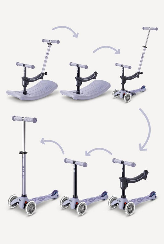 Micro Kickboard Mini Deluxe Rock & Go LED Scooter - Lavender Mist - MMD387
