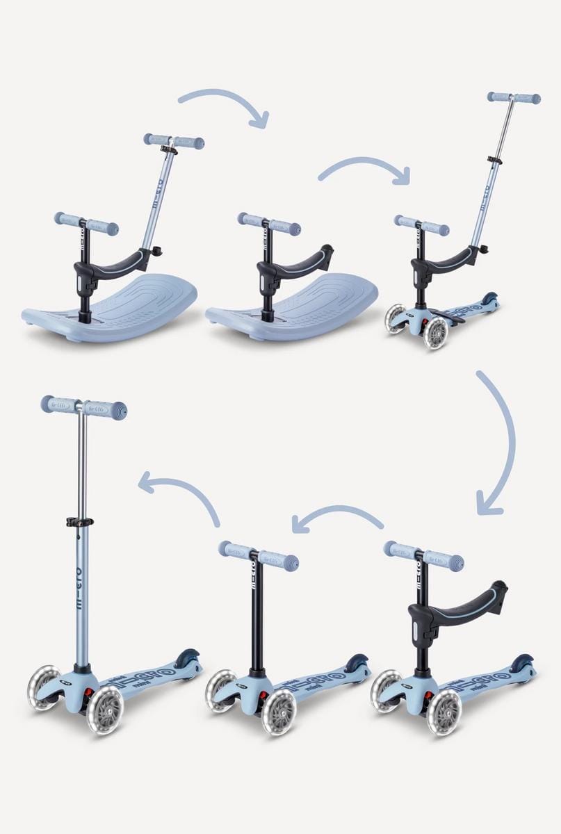 Micro Kickboard Mini Deluxe Rock & Go LED Scooter - Ocean Slate - MMD388
