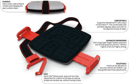 Mifold Grab-and-Go ackless Belt Positioning Booster Car Seat, 2-Pack - Pearl Grey - MF01-US-COM-2PK