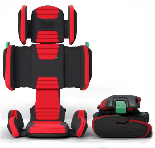 Mifold HiFold Fit-and-Fold Highback Belt-Postioning Booster Car Seat - Red - HF02-US-RED