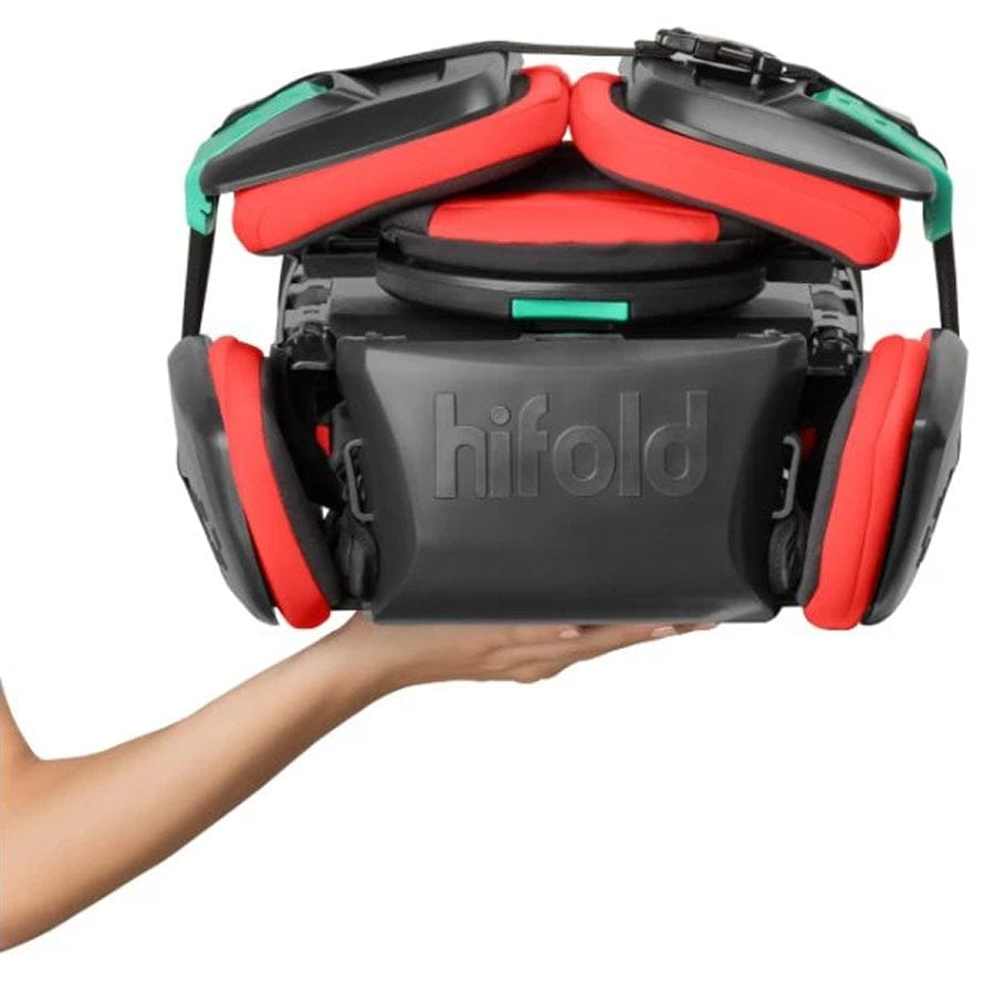 Mifold HiFold Fit-and-Fold Highback Belt-Postioning Booster Car Seat - Red - HF02-US-RED