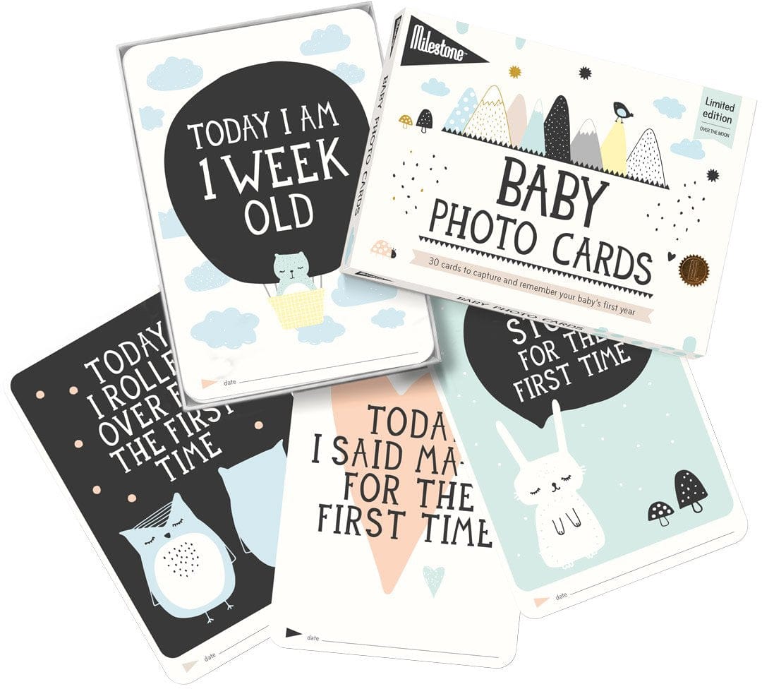 Milestone Baby Photo Cards - Over The Moon - LBWC-SET-ENG