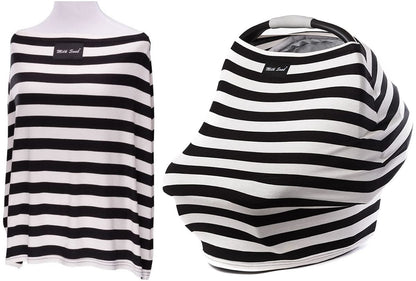 Milk Snob Infant Car Seat & Nursing Cover - Black/White - MS-BWSTRIPE