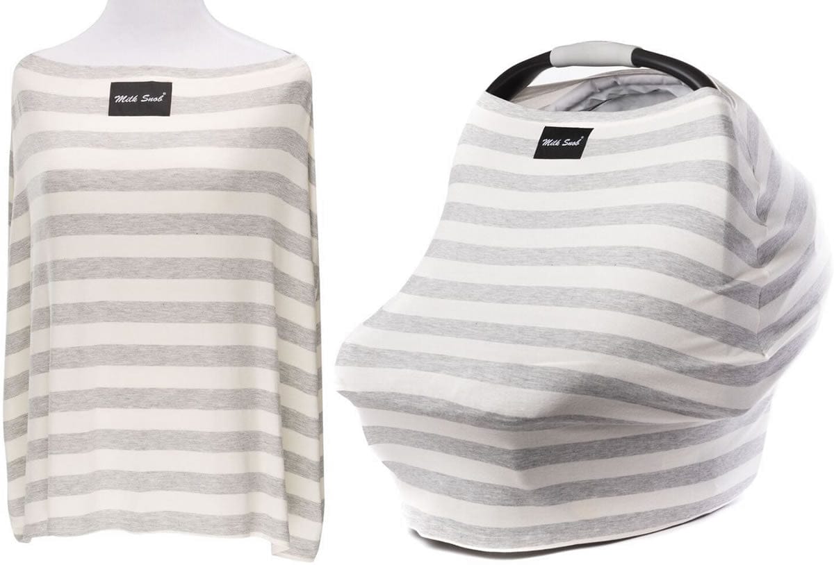 Milk Snob Infant Car Seat & Nursing Cover - Cream/Grey - MS-CRMGRY