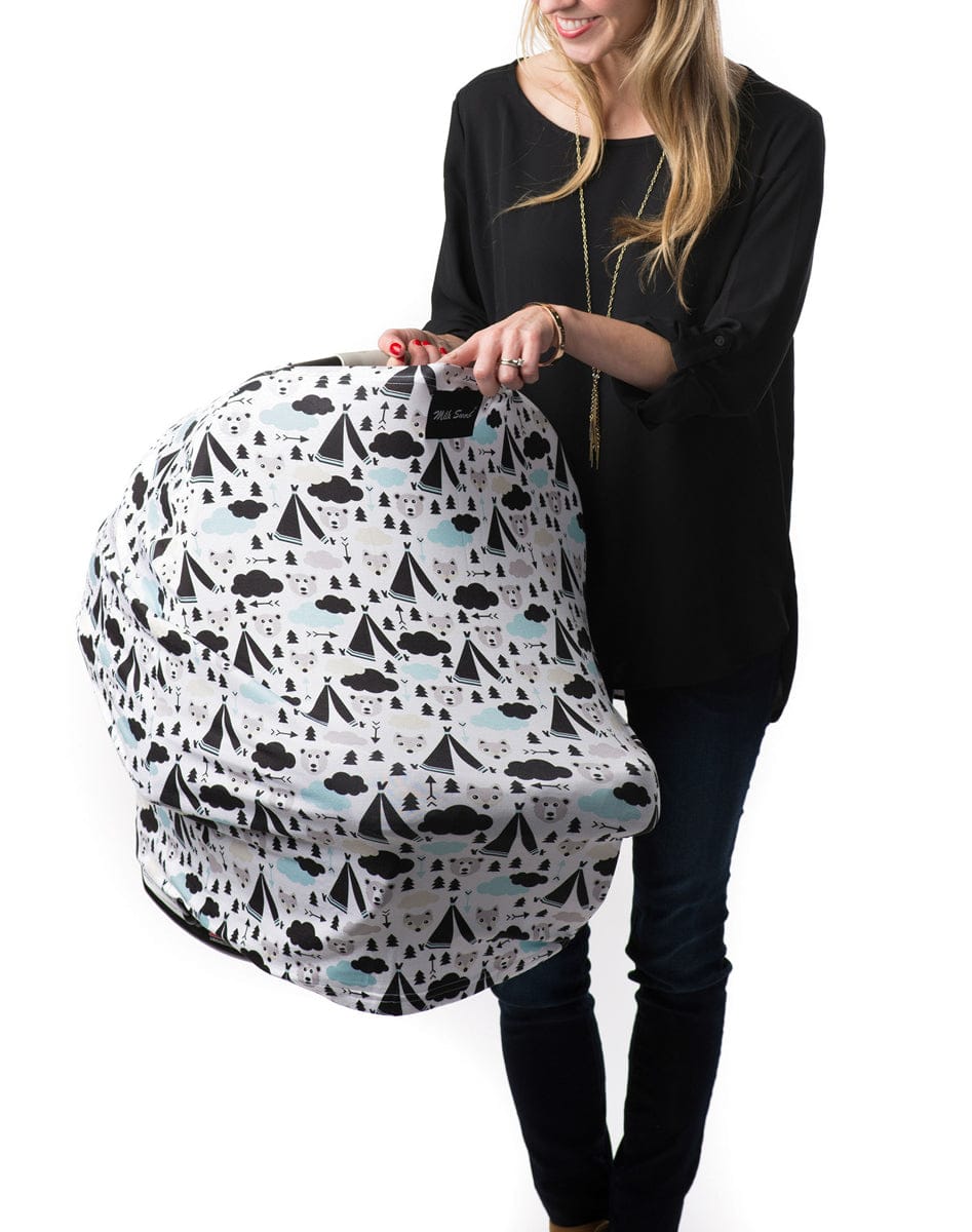 Milk Snob Infant Car Seat & Nursing Cover - Forest Friends - MS-FRIENDS