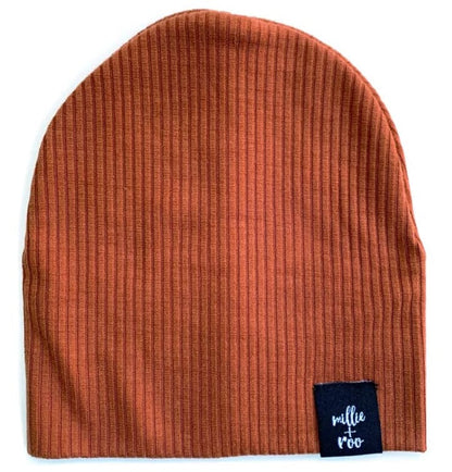 millie+roo Rib Beanie - Rust, Medium (18M-4Y) - MR-B-R-M