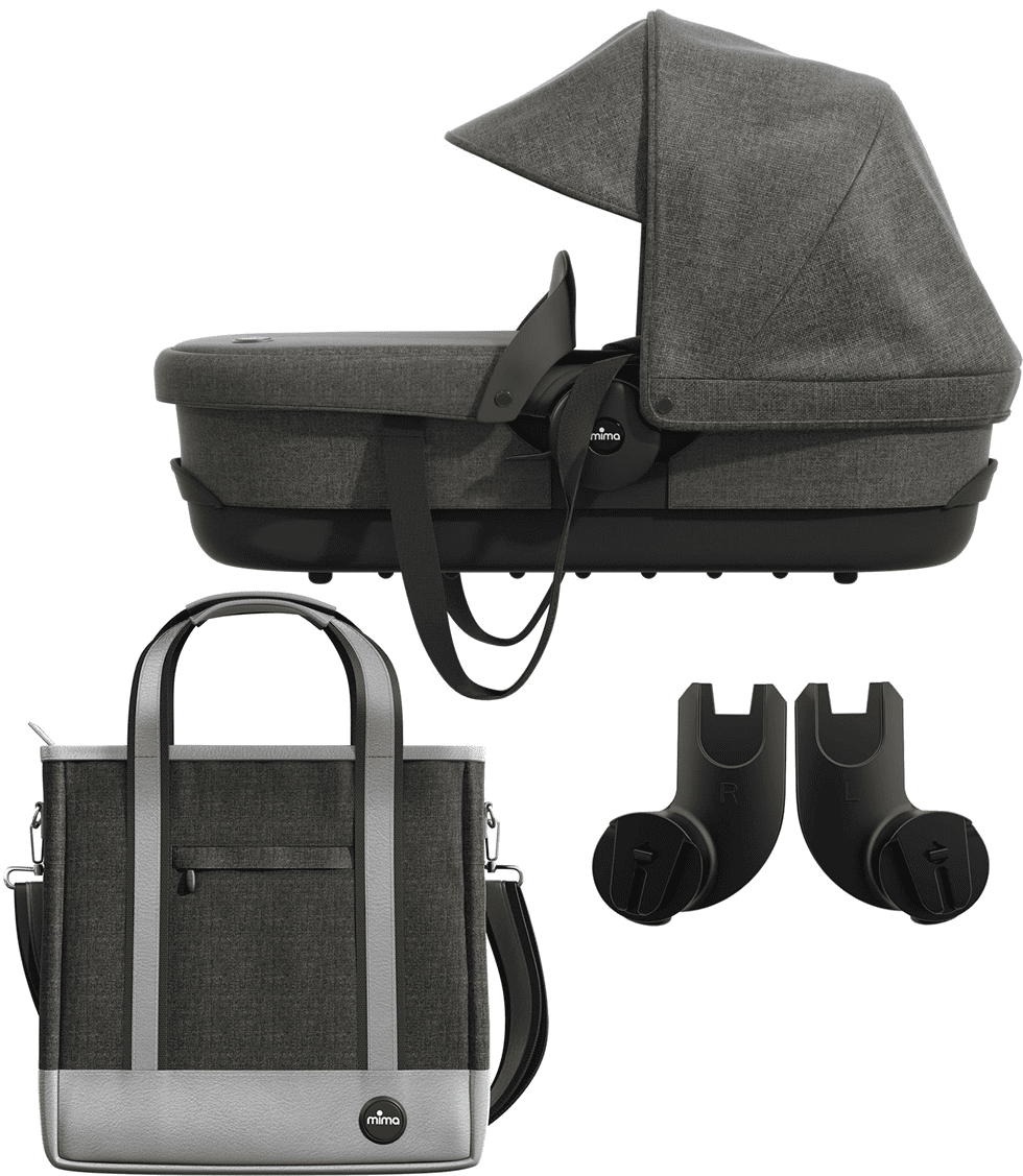 Mima Bassinet, Changing Bag & Adapter Bundle - Charcoal - A301201-S3201-G4108