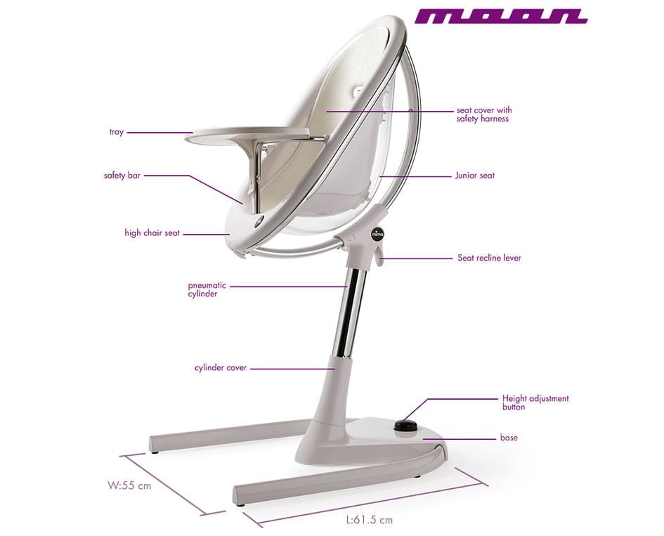 Mima Moon 3-in-1 High Chair - Aubergine - H101C-CL-AG