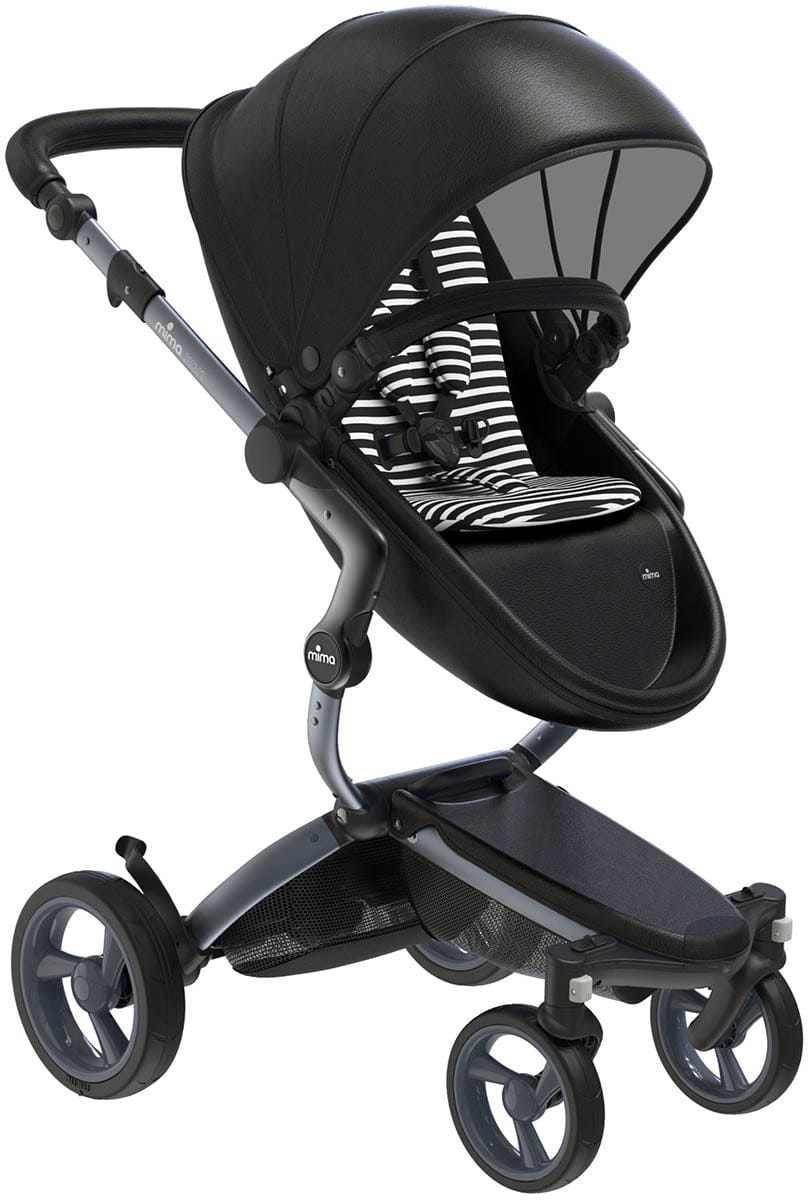 Mima Xari 4G Complete Stroller Bundle - Graphite Grey / Black Seat / Black & White - A116-04110BW-B-2