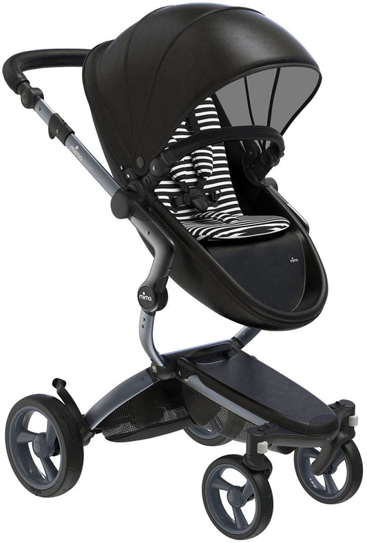 Mima Xari 4G Complete Stroller Bundle - Graphite Grey / Black Seat / Black & White - A116-04110BW-B-2