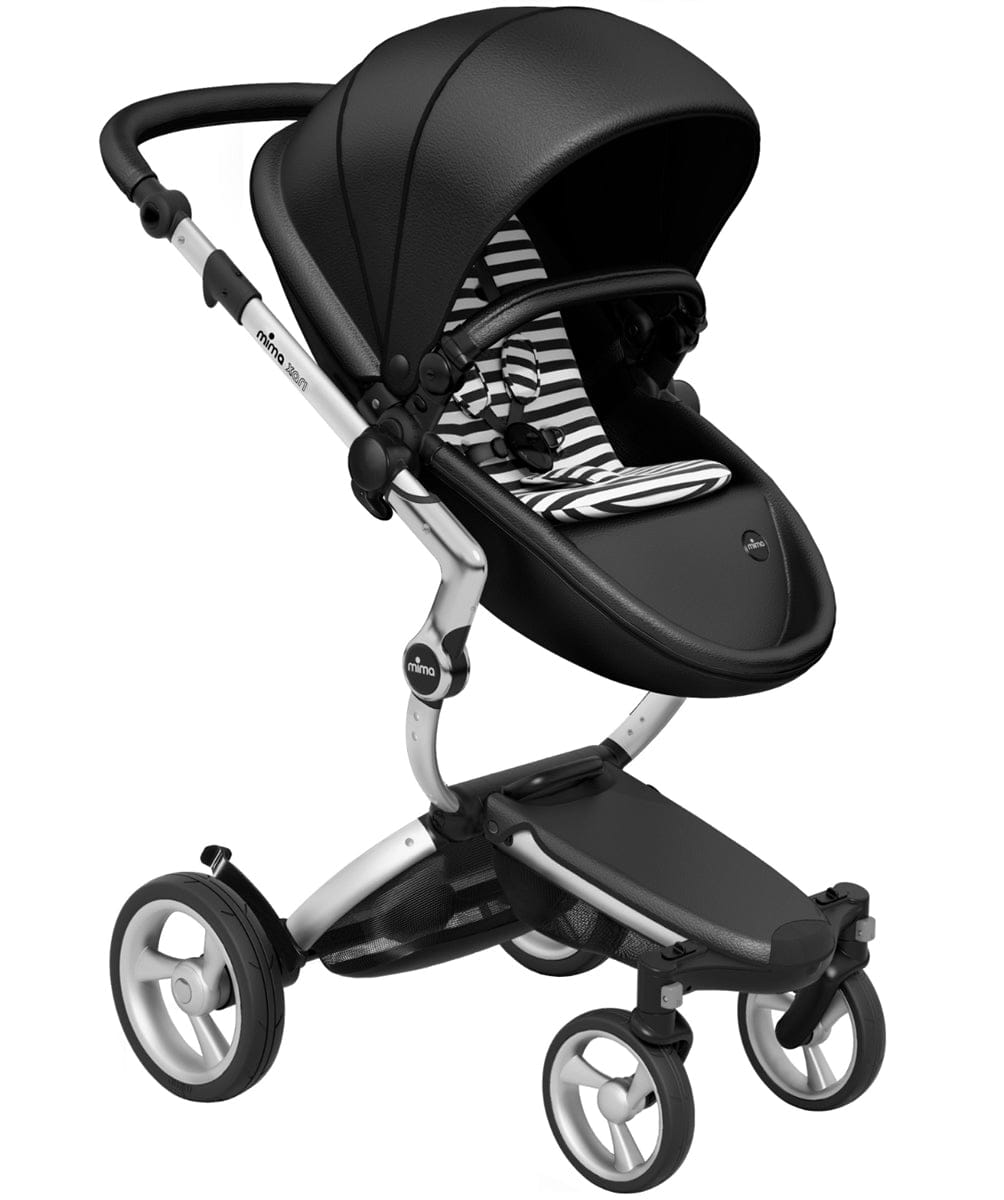 Mima Xari 4G Complete Stroller, Silver - Black / Black & White - A116-01110BW
