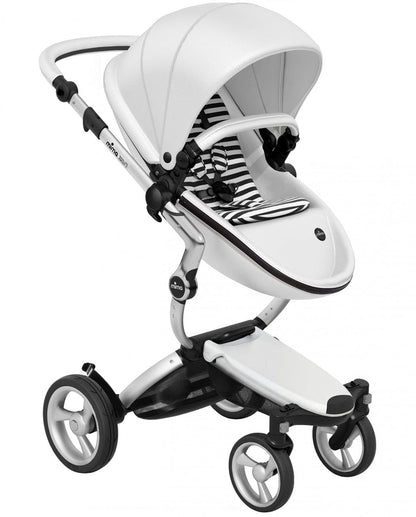 Mima Xari 4G Complete Stroller, Silver - Snow White / Black & White - A116-01007BW