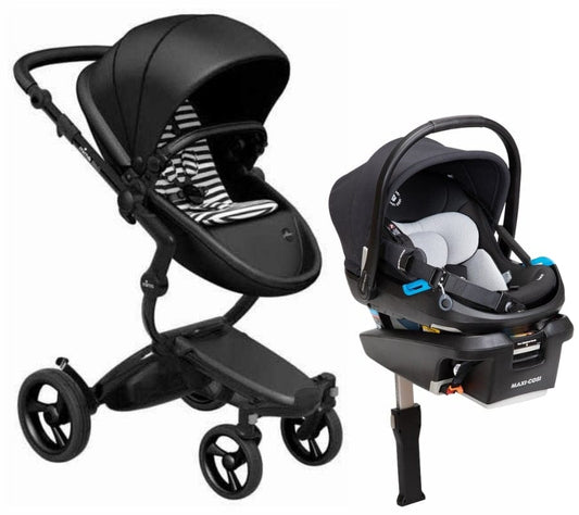 Mima Xari 4G + Maxi Cosi Coral XP Travel System Bundle - Black - Black / Black & White / Essential Black - A116-06110BW-IC313FNA