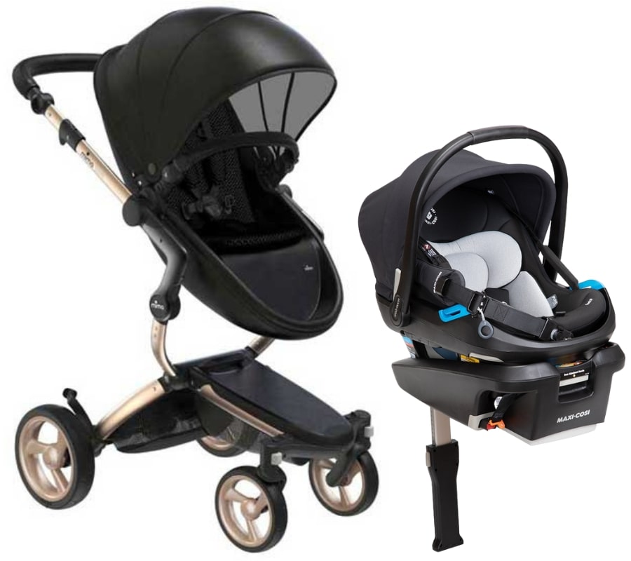 Mima Xari 4G + Maxi Cosi Coral XP Travel System Bundle - Gold - Black / Black / Essential Black - A116-05110BB-IC313FNA