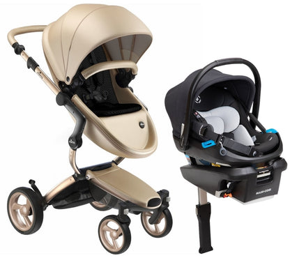 Mima Xari 4G + Maxi Cosi Coral XP Travel System Bundle - Gold - Gold / Black / Essential Black - A116-05999BB-IC313FNA