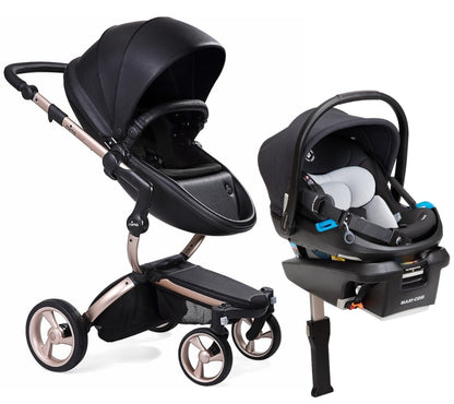 Mima Xari 4G + Maxi Cosi Coral XP Travel System Bundle - Rose Gold - Black / Black / Essential Black - TRVL-A116-03-BLK-BLK-IC313FNA