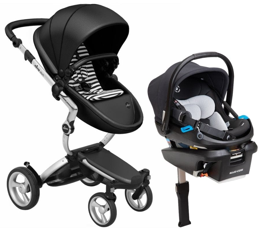 Mima Xari 4G + Maxi Cosi Coral XP Travel System Bundle - Silver - Black / Black & White / Essential Black - A116-01110BW-IC313FNA