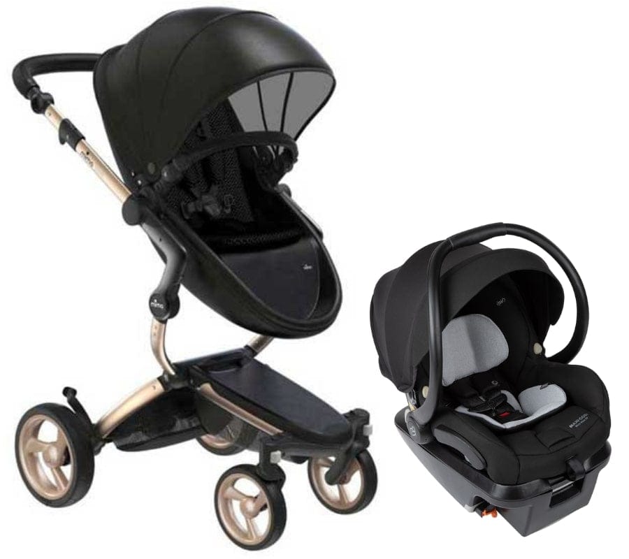 Mima Xari 4G + Maxi Cosi Mico XP Max Travel System Bundle - Gold - Black / Black / Essential Black - A116-05110BB-IC337FNA