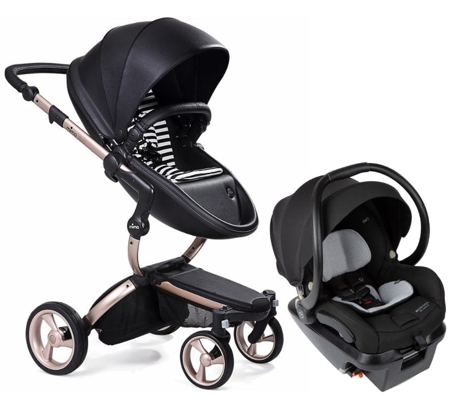 Mima Xari 4G + Maxi Cosi Mico XP Max Travel System Bundle - Rose Gold - Black / Black & White / Essential Black - TRVL-A116-03-BLK-BW-IC337FNA