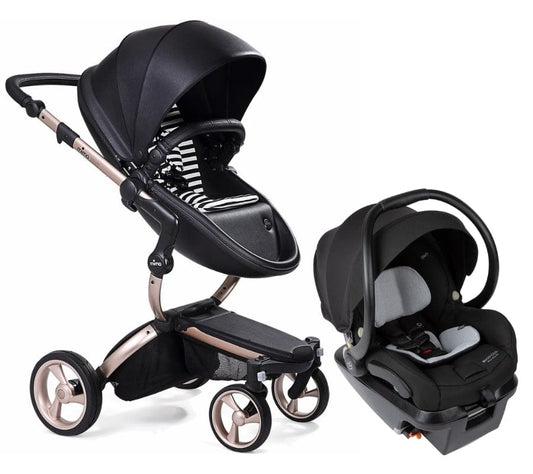 Mima Xari 4G + Maxi Cosi Mico XP Max Travel System Bundle - Rose Gold - Black / Black & White / Essential Black - TRVL-A116-03-BLK-BW-IC337FNA